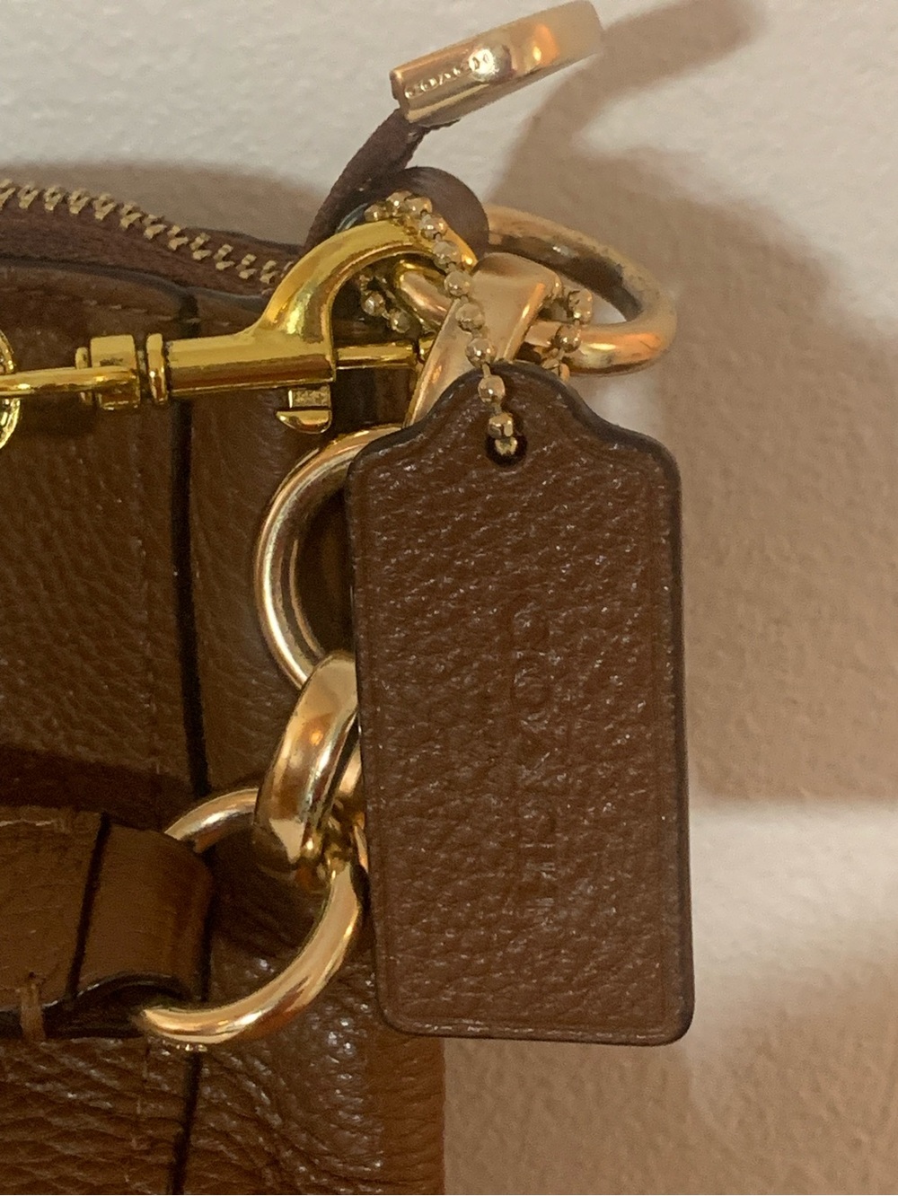 Coach Brown Pebbled Hobo Leather Shoulder Bag with Gold Hardware - Picture 8 of 10